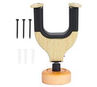 plplaaoo Guitar Wall Mount Hanger Holder Solid Wood Base Plastic Rubber Hook Body with Gravity Sensor Lock for Acoustic Electric Guitar Storage Display Yellow Red Wood Color (Yellow Wood Color)