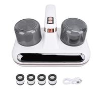 plplaaoo Handheld Bed Vacuum Cleaner 16Kpa Strong Suction Low Noise Mattress Vacuum Cleaner with 4 Washable Replace Filters for Home Bedroom Office ABS Material 210mL Dust Box Capacity