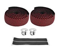 plplaaoo Handlebar Tape Quick Dry Anti Slip Bike Handlebar Tape Breathable Flexible Shock Absorption Cycling Wrap Tape for Racing and Racket Sticks High Density Synthetic Sponge 2 Tapes (Red)