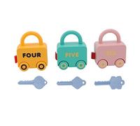 plplaaoo Kids Learning Locks Sliding Car Shape Children's Color Discrimination Learning Lock with Key Early Education Toys