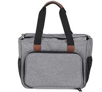 plplaaoo Knitting Storage Bag Multifunctional Durable Spacious Handbag for Knitting Crochet Enthusiasts Crafters Travelers Gray 600D Oxford Cloth 832g
