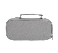 plplaaoo Large Pencil Case Durable Canvas Pencil Bag with Handle Double Tier Design Large Capacity for School Office Travel Students Artists 23.5 x 11 x 4cm (Grey)