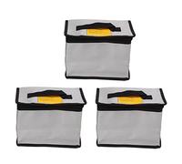 plplaaoo Lithium Battery Safety Bag Fireproof Explosionproof Portable Battery Storage Pouch with Zipper for Charging Lithium Polymer Battery Pack PVC Fiber 215x115x155mm 3PCS Set