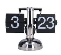 plplaaoo Mechanical Automatic Page Turning Clock Battery Powered Accurate Time Unique Fashionable Quartz Clock Desktop Ornament Office Home Decor, Retro Digital Flip Down Clock,