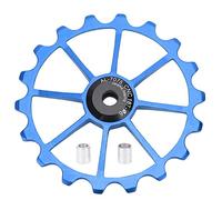 plplaaoo MEIJUN 18T Mountain Bike Ceramic Bearing Aluminum Alloy Rear Derailleur Pulley Wheel High Performance Durable Lightweight Bicycle Rear Pulley Wheel for Mountain Bikes Road Bikes (Blue)