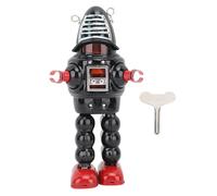 plplaaoo Metal Fencing Robot Clockwork Walking Toy Adult Collectible Nostalgic Gift for Birthday Christmas Halloween Decor Tinplate Robot Toy (Black)