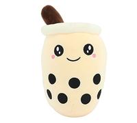plplaaoo Milk Tea Cup Pillow Soft Cotton Bubble Milk Tea Plush Hugging Doll Toy Cute Stuffed Home Decor Gift for Kids Adults (Beige)
