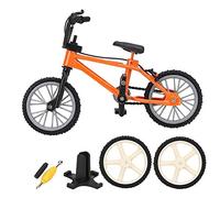 plplaaoo Mini Mountain Bike Model Racing Toys 1/10 Dollhouse Accessory Craft Desk Decoration Alloy Plastic Durable Brake System For RC Crawler Axial SCX10 D90 D110 (Orange)