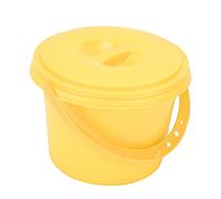 plplaaoo MultiFunction Paint Brush Tub Plastic 2 Compartments Bucket with 16 Color Palettes for Watercolor Oil Painting Acrylic Painting Artists Kids Students (YJ004 multifunctional bucket yellow)
