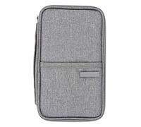 plplaaoo Passport Wallet Travel Passport Holder Credit Card Organizer Handbag Oxford Cloth Compact Size with Hand Strap for Family Travelers and Frequent Flyers (Premium Gray Large Size)