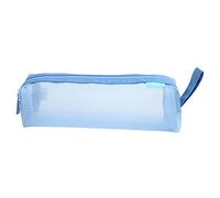 plplaaoo Pencil Case Pen Storage Bag Zipper Nylon Mesh Transparent Lightweight Durable Large Capacity Stationery Organizer for School Students Teens Boys Girls 20.5 x 6.5 x 6cm (Light Blue)