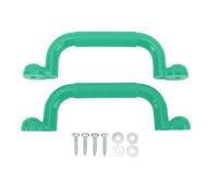 plplaaoo Playground Handles Professional Slip Sturdy Safety Hand Grips for Playset Climbing Frame Play House Large Size PE Iron Material 24x7cm 2 Pieces (Green)