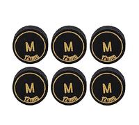 plplaaoo Pool Billiard Cue Tips 12mm 6pcs PU Material Light Weight Durable Resilient Replacement Tips for Billiard Clubs Snooker Clubs Home Club Entertainment Venues (M)