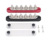 plplaaoo Power Distribution Terminal Block Bus Bar Battery 2PCS High Current 150A 300VAC 48VDC M8 Copper Plate Stainless Steel Terminals for Automotive Marine RV Power Distribution