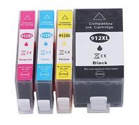 plplaaoo Printer Ink Cartridge Clear Printing BK C M Y Ink Cartridge Set Replacement for OfficeJet 8010 8012 8013 8014 8015 8017 8018 e Series and OfficeJet Pro 8020 8022 8023 8024 8025