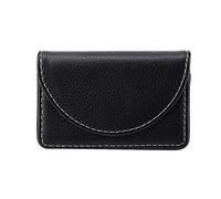 plplaaoo Professional Leather Business Name Card Holder Wallet Credit Card Case Stylish Durable Compact Design for Businessmen and Women Black or Coffee 10x6.3x1.8cm (Black)