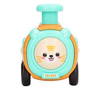 plplaaoo Pull Back Train Toy Cartoon Animal Vehicle Bright Colors Cute Design Educational Inertia Toy for Kids Boys Toddlers Over 3 Years Old Plastic Material Large Wheels Non Slip Tyres (Type 2)