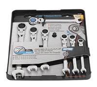 plplaaoo Ratchet Wrench Set 7Pcs Flex Head Rustproof Chrome Vanadium Steel Wrench Kit for Vehicle Repair Maintenance Machinery Mining Power Household Industries Silver 8mm 10mm 11mm 12mm