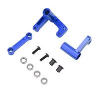 plplaaoo RC Aluminium Alloy Steering Kit Super Tough Fully Adjustable Servo Saver Bell Crank Upgrade Parts for Bandit Rustler Slash 2WD Light Blue Red Silver Dark Blue (Dark Blue)
