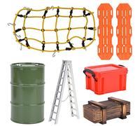 plplaaoo RC Car Accessory Set Elastic Luggage Net Storage Box Ladder for 1/10 Crawler Durable Material Rich Simulated Parts Enhances Realism Fine Workmanship Cool Design