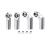 plplaaoo RC Car Ball Joint 4Pcs High Strength Alloy M4 Thread 7.0mm Positive CW Curved Straight for 1/10 Scale Model Vehicles Upgrade Replacement Parts (Silver)