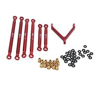 plplaaoo RC Car Chassis Link Rod Aluminum Alloy Upgrade Part High Performance Durable Linkage System for 1/24 RC Crawler Car Axial SCX24 Deadbolt AXI90081 B17 AXI00004 Models (Red)