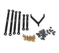 plplaaoo RC Car Chassis Link Rod Aluminum Alloy Upgrade Part High Performance Durable Linkage System for 1/24 RC Crawler Car Axial SCX24 Deadbolt AXI90081 B17 AXI00004 Models (Black)