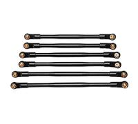 plplaaoo RC Car Metal Pull Rod Suspension Link Set High Performance Durable Wear Resistant Upgrade Parts for Axial RBX10 1/10 Scale Off Road RC Crawler Car Aluminum Alloy 6 Pcs (Black)