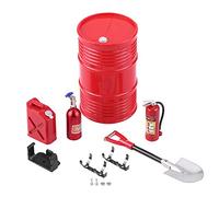 plplaaoo RC Crawler Accessory Mini Decor Simulation Tool Set Including Shovel Oil Tank Fuel Tank Fire Extinguisher for Axial SCX10 CC01 D90 D110 TF2 Car Model ABS Material (Style B)