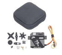 plplaaoo RC Digital Servo High Torque All Metal Gear Brushless Steering Servo 75KG 180 Degree Control Angle for 1/10 1/8 1/5 RC Car Robot Black 40x20x41mm