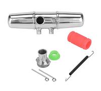 plplaaoo RC Exhaust Pipe Upgrade Aluminum Alloy Dual Exhaust Joint Tubing High Temperature Resistance Stable for HPI Savage 4.6 5.9 1/8 Nitro Car Lightweight Glossy Coating