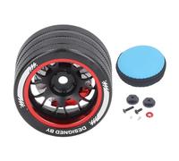 plplaaoo RC Hand Wheel Aluminum Alloy Lightweight Impact Resistant Remote Control Handwheel Compatible with SANWA FUTABA FLYSKY NB4 Series Racing Drift Accessories (Red)