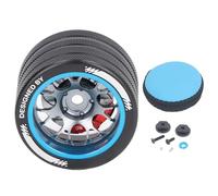plplaaoo RC Hand Wheel Aluminum Alloy Lightweight Impact Resistant Remote Control Handwheel Compatible with SANWA FUTABA FLYSKY NB4 Series Racing Drift Accessories (Blue)