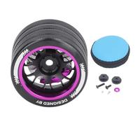 plplaaoo RC Hand Wheel Aluminum Alloy Lightweight Impact Resistant Remote Control Handwheel Compatible with SANWA FUTABA FLYSKY NB4 Series Racing Drift Accessories (Purple)