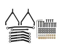 plplaaoo RC Metal Chassis Pull Rod Steering Rods Suspension Links Set Premium Aluminum Alloy Upgrade Parts for FMS FCX24 1/24 RC Crawler Car Lightweight Durable High Performance (Black)