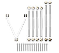 plplaaoo RC Pull Rod Linkage Arm Aluminum Alloy High Precision Durable Upgrade Replacement Parts for Axial SCX24 90081 1/24 RC Car Accessories 2Pcs 64mm 4Pcs 56mm (Silver)