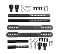 plplaaoo RC Shell Body Mount Columns High Performance Durable Aluminum Alloy Carbon Fiber Front Rear Mounting Post Kit for Axial SCX10 90046 90047 1/10 Scale RC Cars (Black)