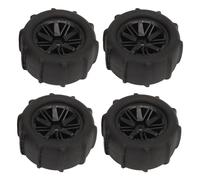 plplaaoo RC Tire Wheel Set 4PCS Black Rubber Tires Plastic Hubs Strong Grip Shock Absorb Replacement Parts for WLTOYS 144001 HBX MJX 1/12 1/14 1/16 1/18 Scale Remote Control Cars