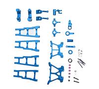 plplaaoo RC Upgrade Parts Kit Aluminum Alloy Rear Swing Arm Front Shock Absorber Plate for Slash 1/10 4X4 RC Car Premium Durable High Performance Accessories (Blue)