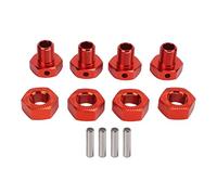 plplaaoo RC Wheel Hex Driver 17mm Aluminum Alloy Heavy Duty Wheel Hex Coupler Hub Adapter for JLB 1/10 Series Truck 4pcs Set Durable Anti Rollover Design (Red)