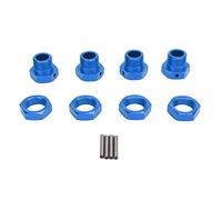 plplaaoo RC Wheel Hex Hub Adapters 24mm Durable Aluminium Alloy CNC Machined Anodized Hex Couplers for 1/5 Series 4Pcs Set with Covers and Pins (Blue)