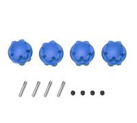 plplaaoo RC Wheel Hex Hub Aluminum Alloy 17mm High Strength Lightweight Durable Wheel Drive Hex Adapter with Pins for X MAXX E Revo RC Cars Upgrade Parts 4PCS (Blue)