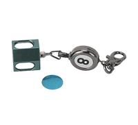 plplaaoo Retractable Pool Cue Chalk Holder Magnetic Billiard Chalk Box with Belt Clip Portable Durable Zinc Alloy Aluminum Chalk Accessory for Professional Casual Billiards Players (Black Dark Green)