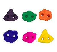 plplaaoo Rock Climbing Wall Stones 10Pcs Multi Colour Textured Climbing Rocks Assorted Kit Bolt for Kids Indoor Outdoor Play Plastic Yellow Blue Green 1938g