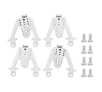 plplaaoo Shock Towers Damper Mount Set High Strength Metal Adjustable Shock Damper Towers Mount Multihole Accessory Fit for SCX10 1/10 RC Car Black Silver 4pcs (Silver)