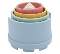 plplaaoo Silicone Castle Stacking Toy Soft Teether Educational Baby Toy Colorful Building Blocks for Toddlers Kids Boys Girls Food Grade Silicone 5 Pieces