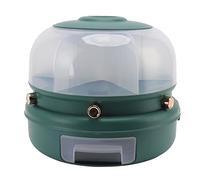 plplaaoo Stackable Grain Storage Container Rotating Rice Dispenser 6 Grids Kitchen Organization Space Saving PP Material 29.5x23.5cm (Dark Green)