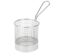 plplaaoo Stainless Steel Food Basket Dessert Holder Kitchen Tool Round Cylindrical Shape with Handle for Home Kitchen Milk Tea Shop Bar Coffee Shop Restaurant 304 Stainless Steel 8cm