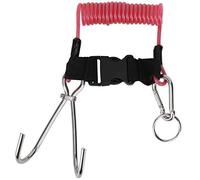 plplaaoo Stainless Steel Marine Reef Hook Double Hook with Spring Rope Durable Scuba Diving Accessories for Underwater Activities Transparent Black Pink Blue (Transparent Pink)