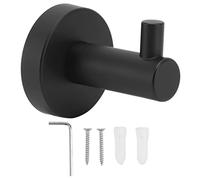 plplaaoo Stainless Steel Wall Hook Premium 304 Stainless Steel Durable Rust Resistant Towel Robe Coat Hanger for Bathroom Kitchen Home Hotel Matte Black 5x2x1.2cm